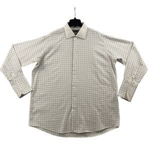 Steve Harvey Button Up Shirt Mens 18 1/2 36/37 White 100% Cotton French Cuffs